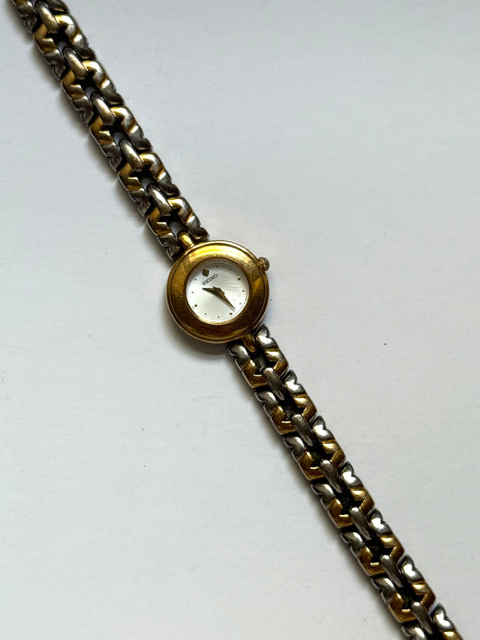working two tone seiko watch