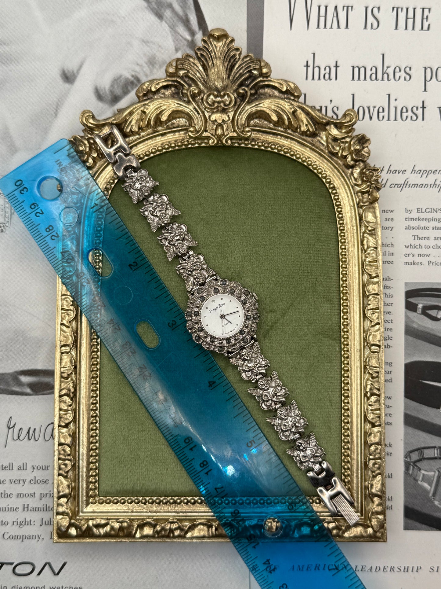 Working Vintage Silver Tone Cherub Watch