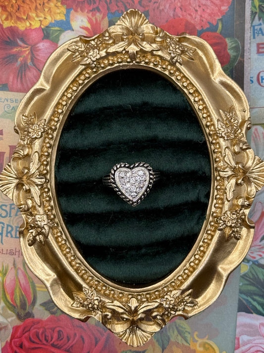 Vintage Silver Tone Old Stock Ring Size 6