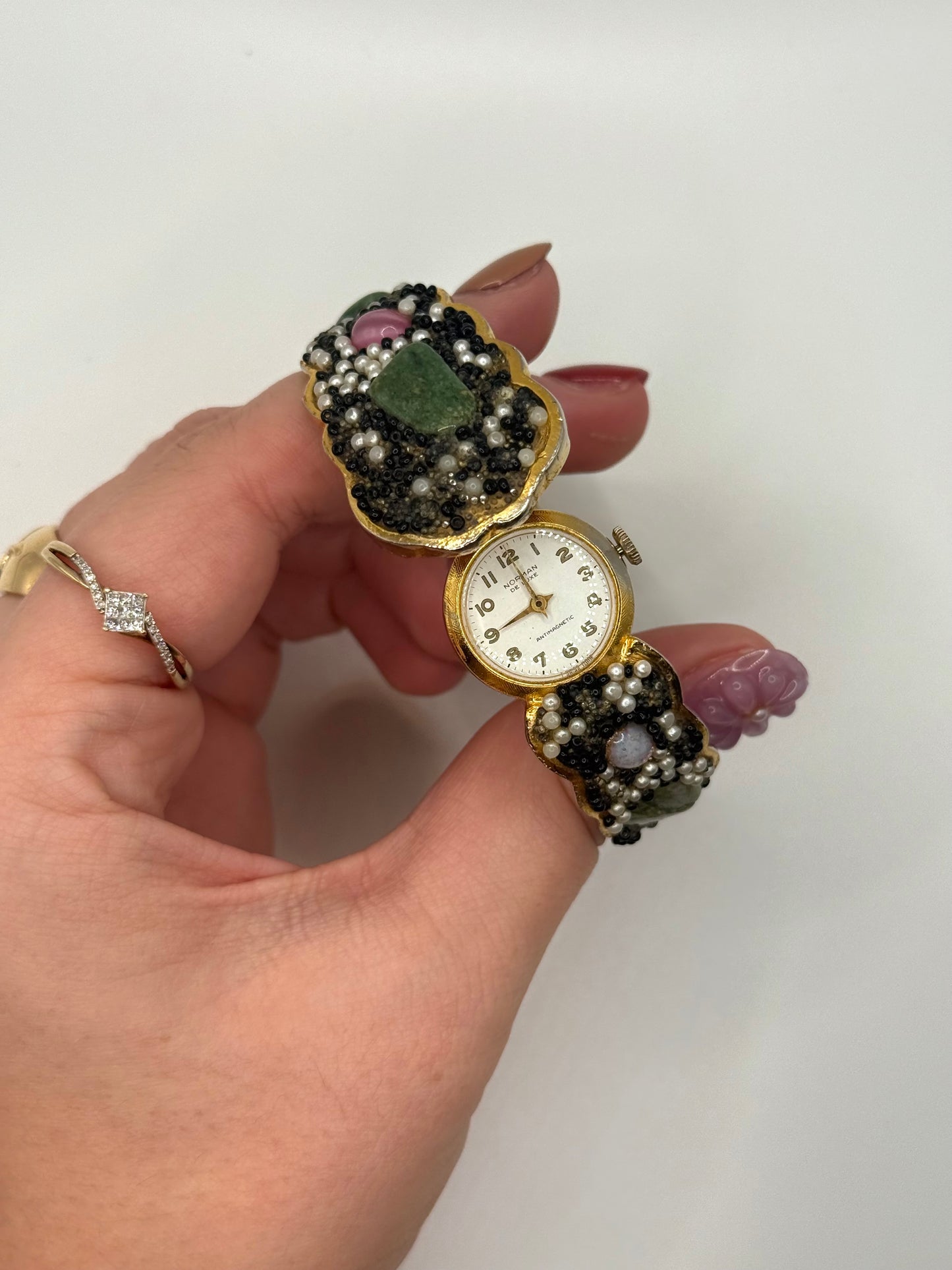 nonworking gold tone peek a boo watch