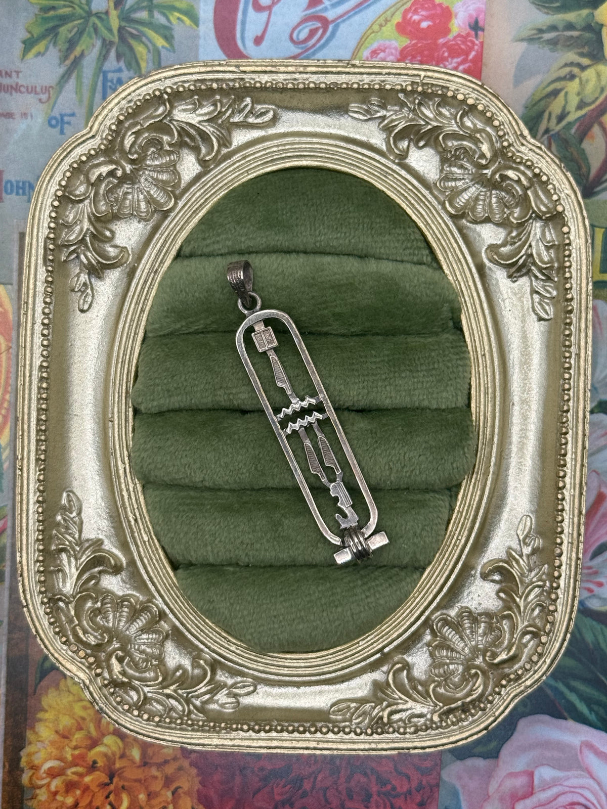 Sterling Silver Egyptian Revival Pendant