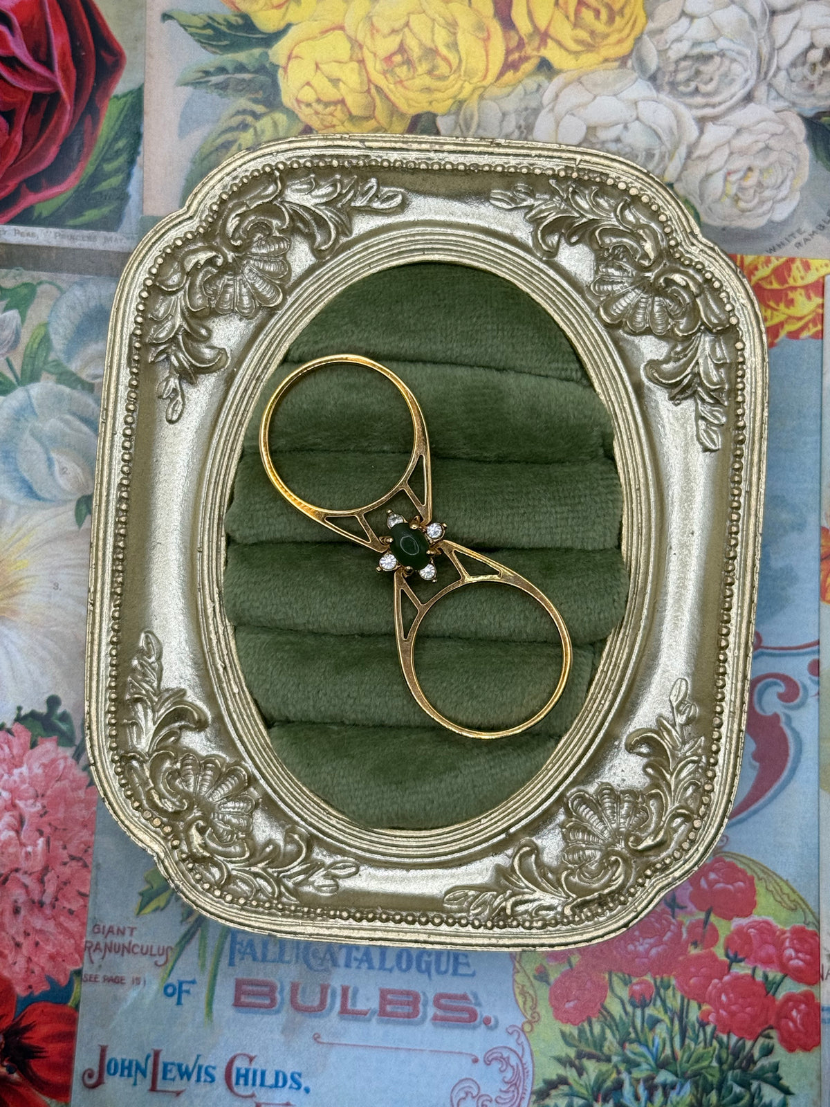 Vintage Gold Tone Reversible Flip Ring Size 9.5