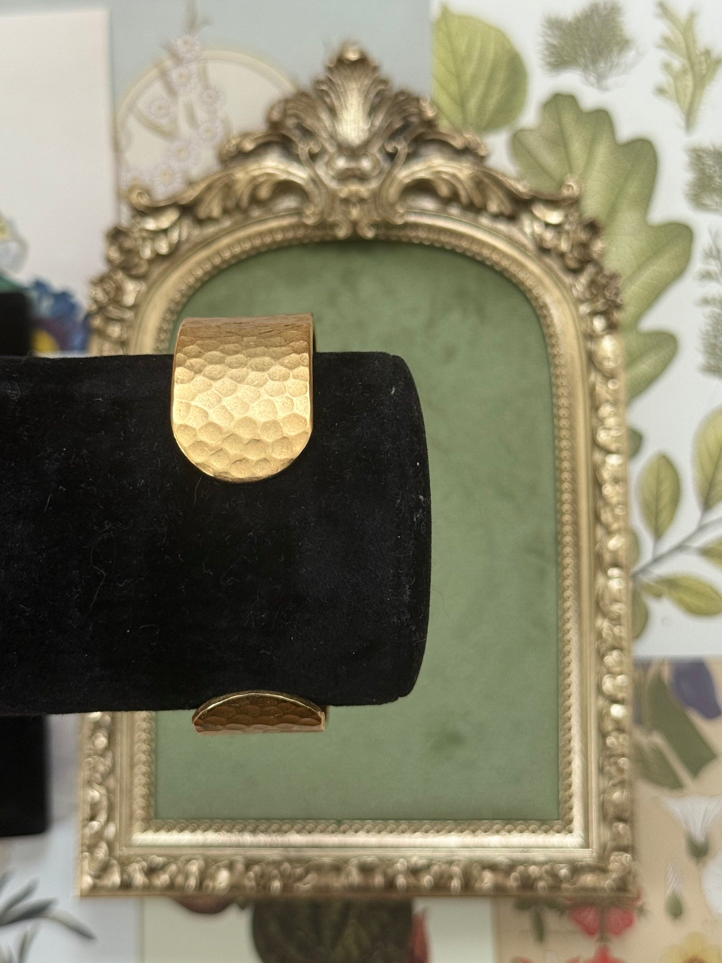 Vintage Gold Tone Pure Copper Hammered Cuff Bracelet