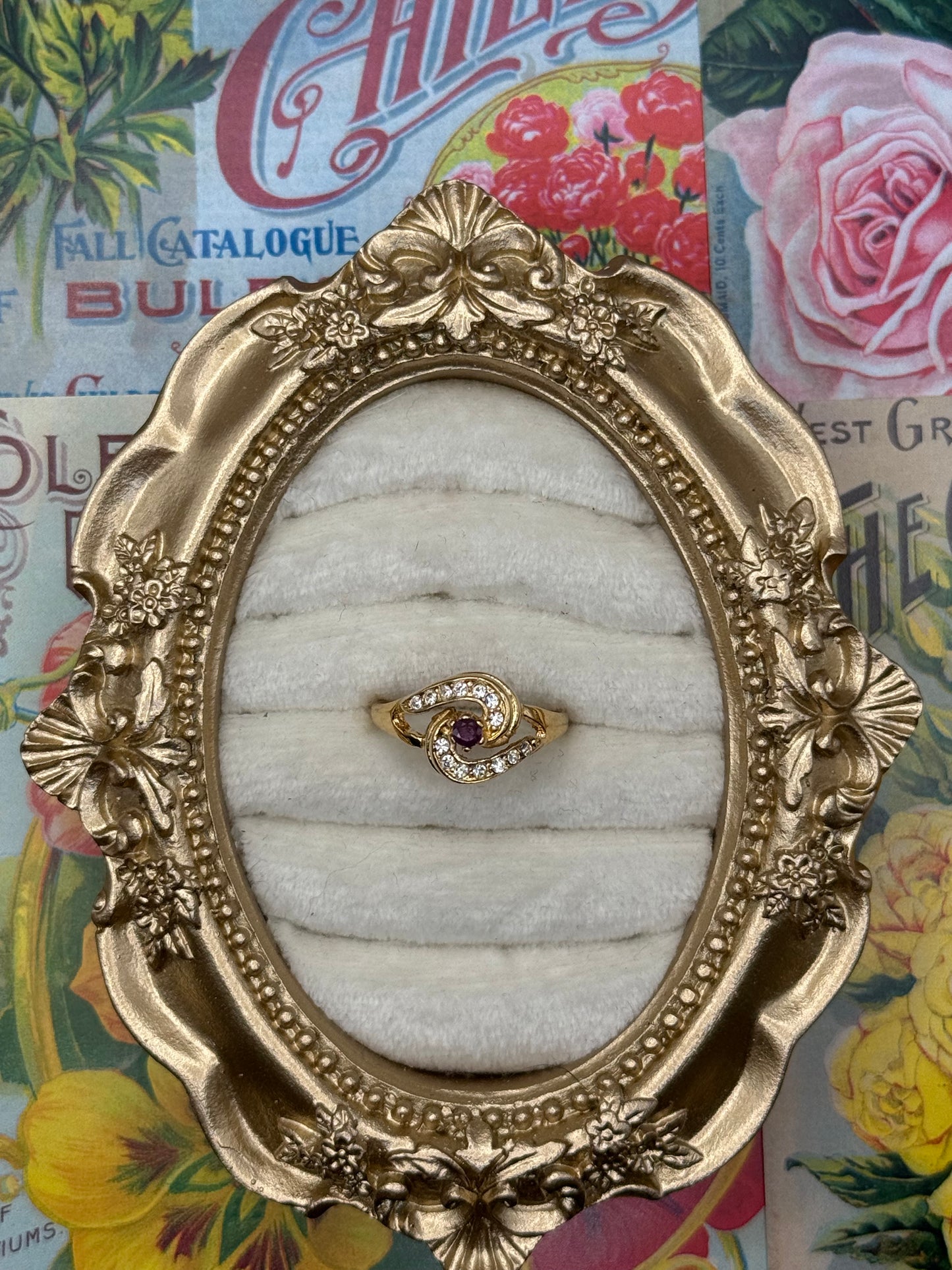 Vintage Gold Tone Ring Size 8.75