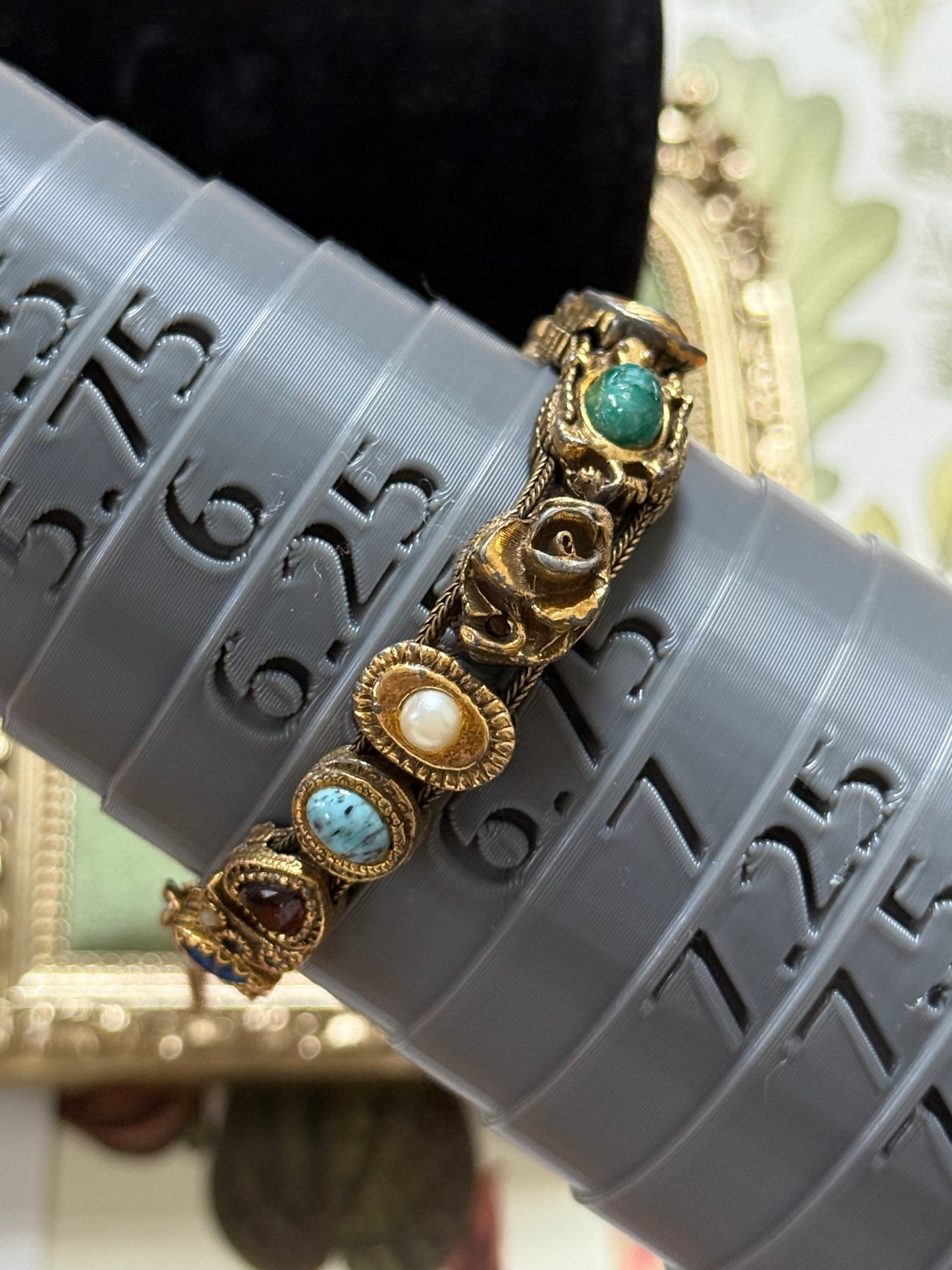 Vintage Gold Tone Goldette Slide Charm Bracelet