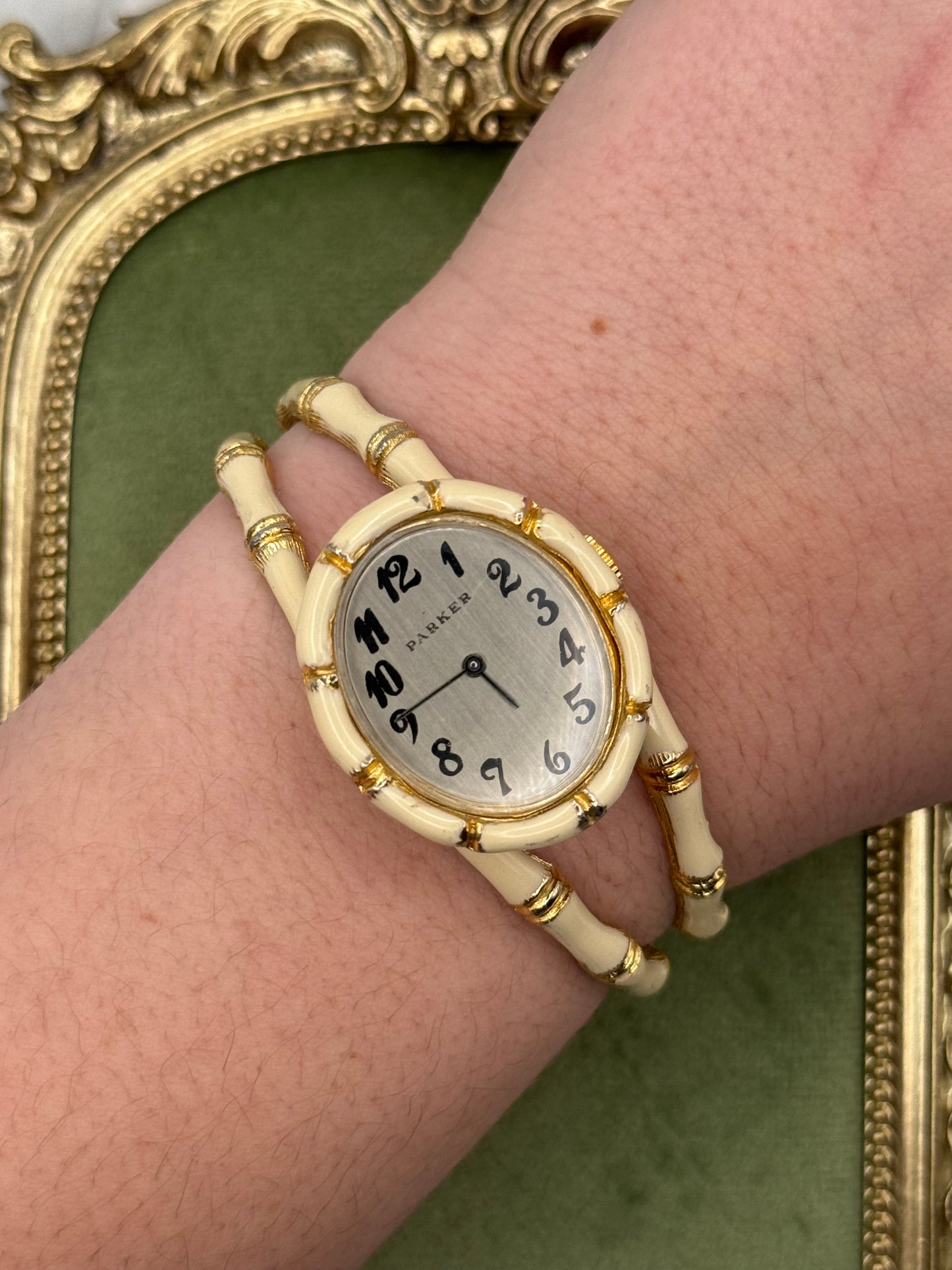 Nonworking Vintage Gold Tone Bamboo Watch