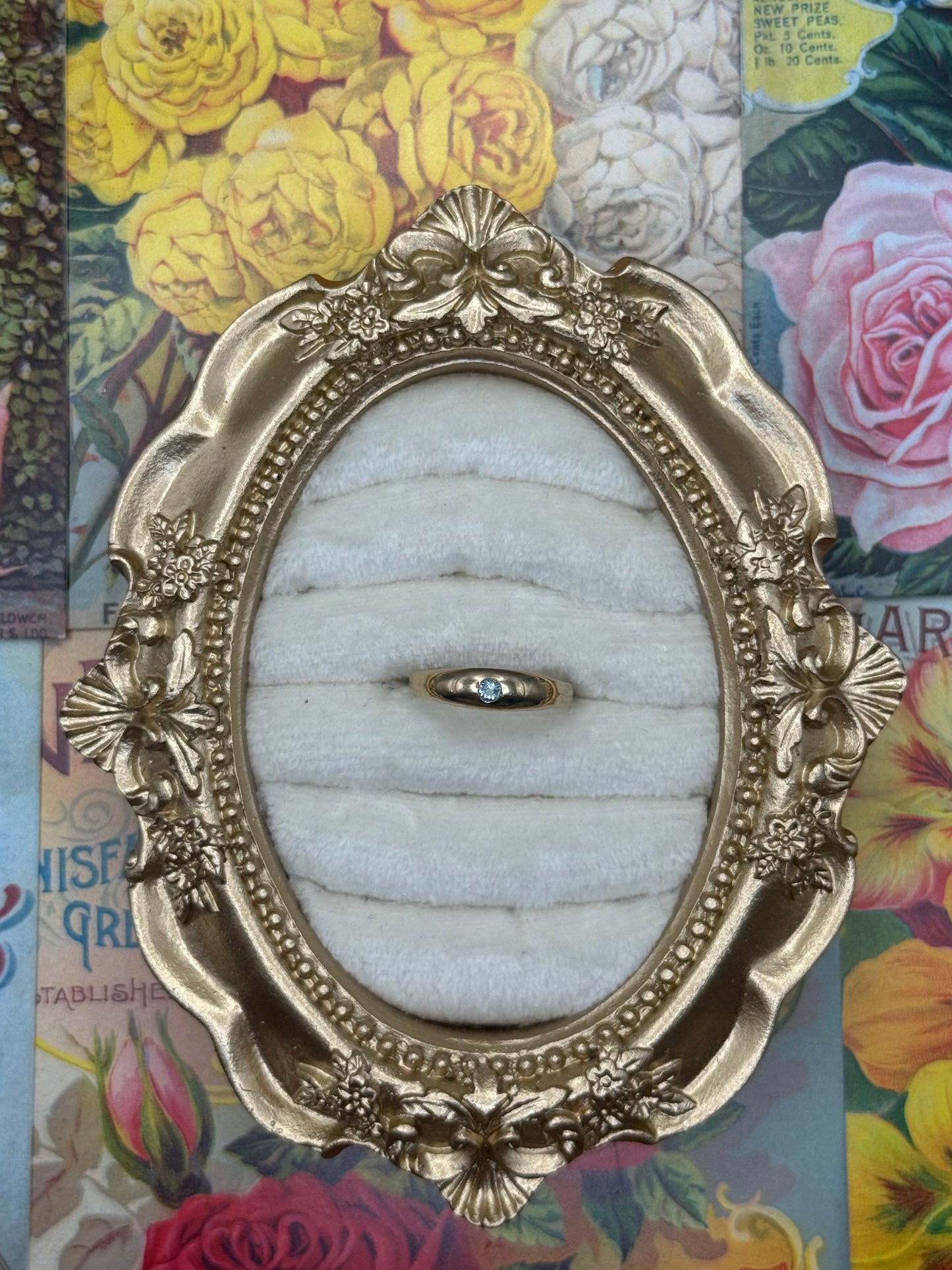 Modern Gold Tone Dainty Stacker Ring Size 6
