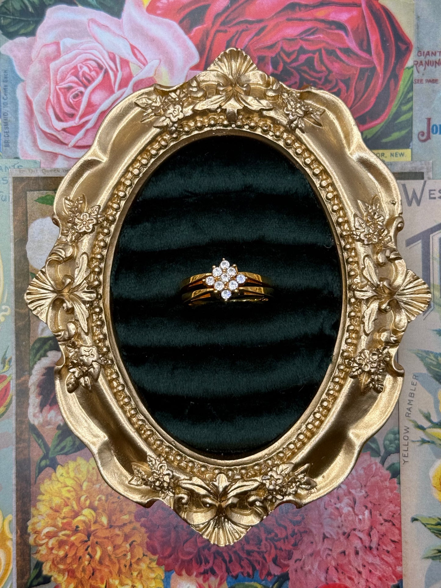 Vintage Gold Tone Reversible Flip Ring Size 8.5