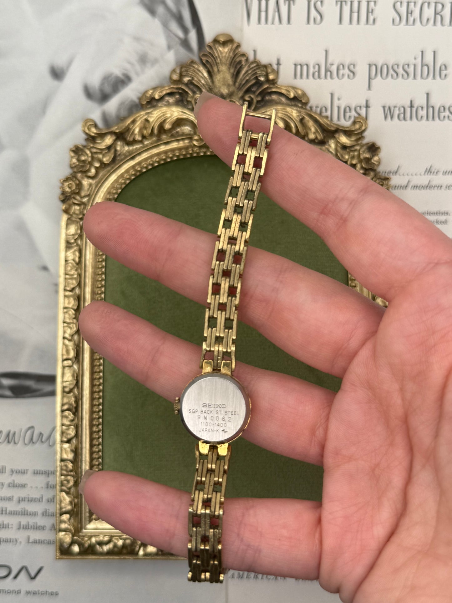 Working Vintage Gold Tone Wind Up Seiko Watch