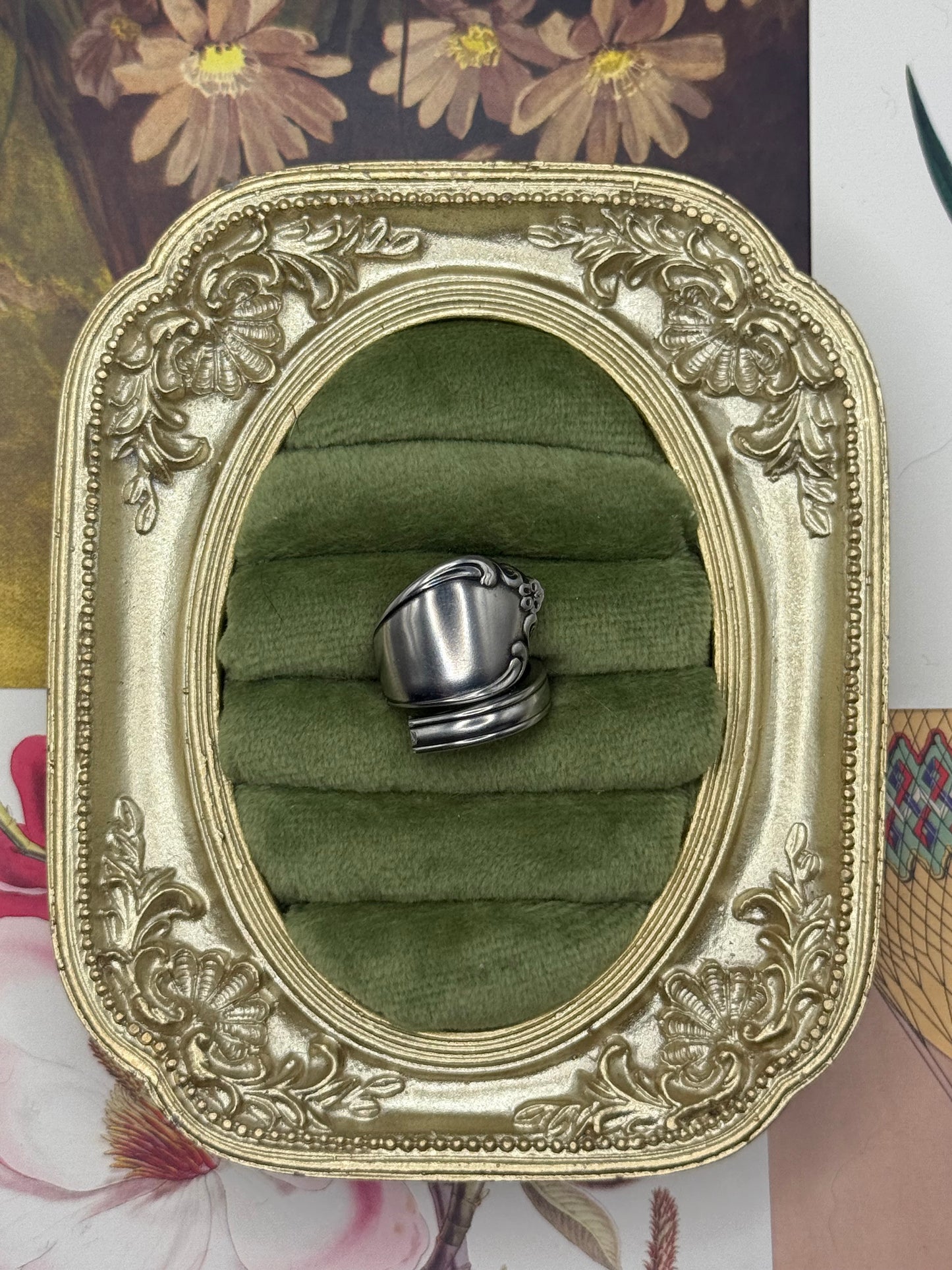 Vintage Silver Tone Spoon Ring Size 2.5