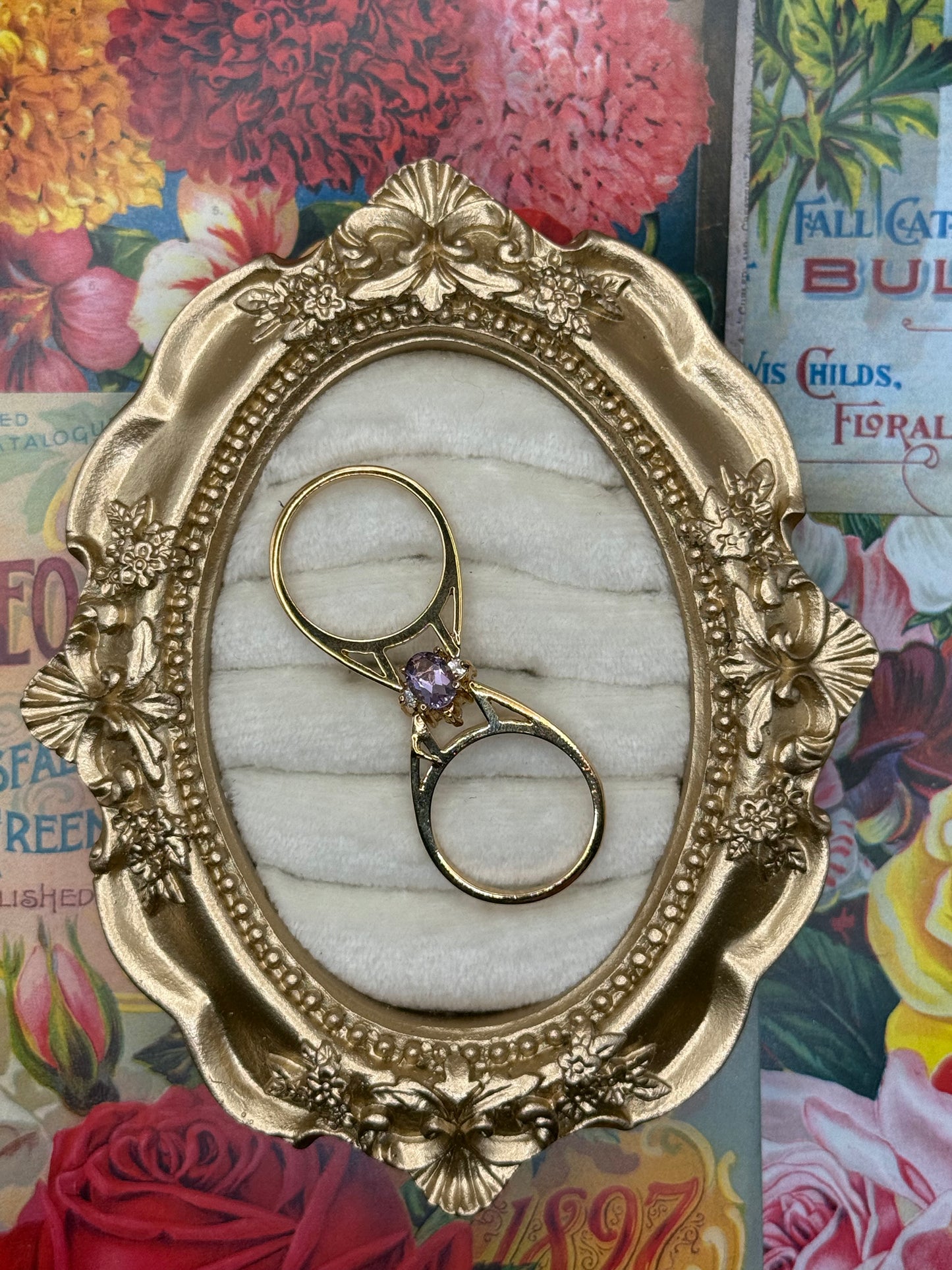 Vintage Gold Tone Reversible Flip Ring Size 7.5