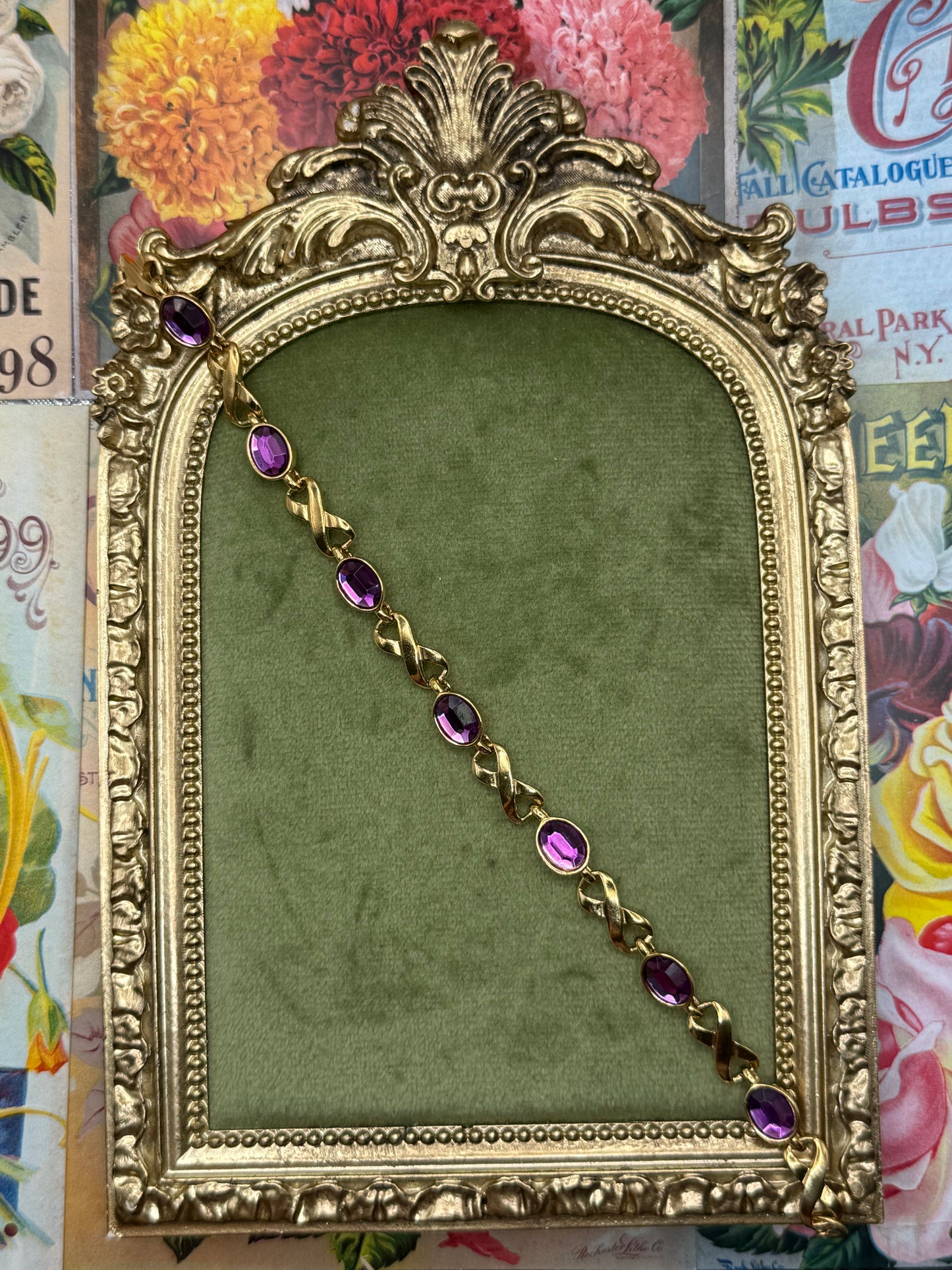 Vintage Gold Tone Avon Tennis Bracelet 7.75”