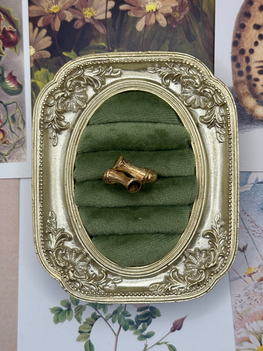 Vintage Gold Tone Avon Bamboo Ring Size 9.5