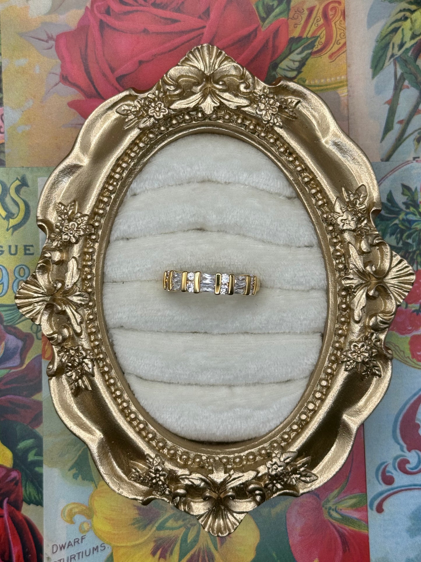 Vintage Gold Tone Stacker Band Size 8.75