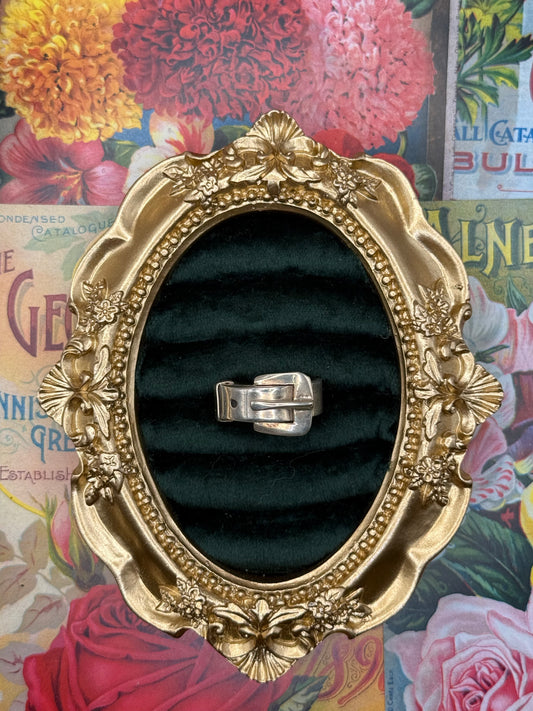 Vintage Sterling Silver Belt Buckle Ring Size 7