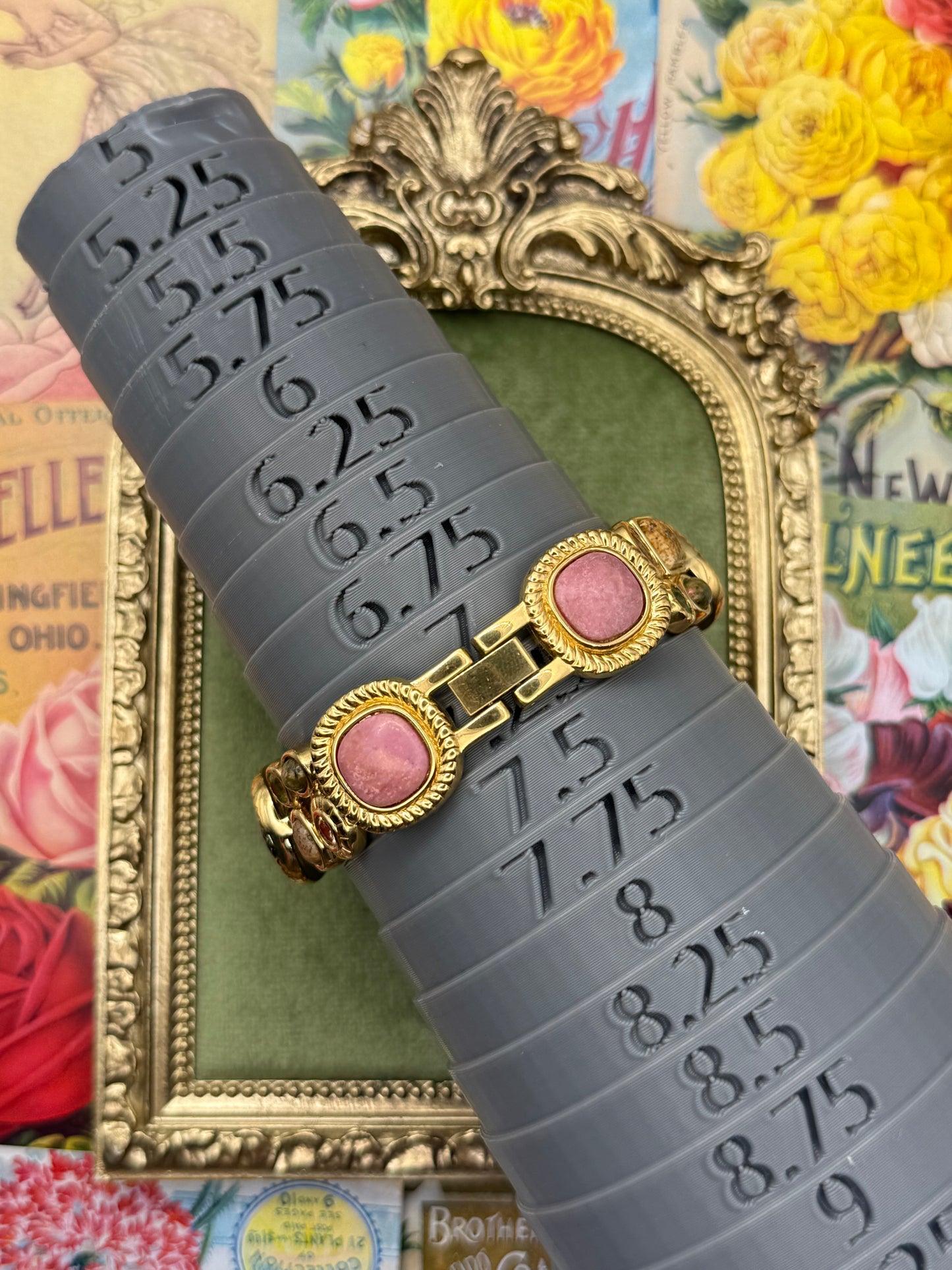 Working Vintage Gold Tone Gemstone Watch