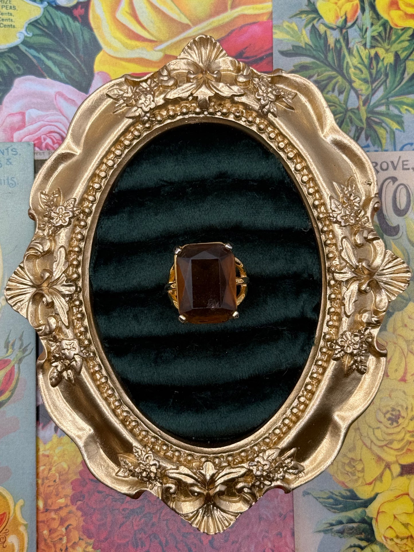 Vintage Gold Tone Adjustable Ring Size 6
