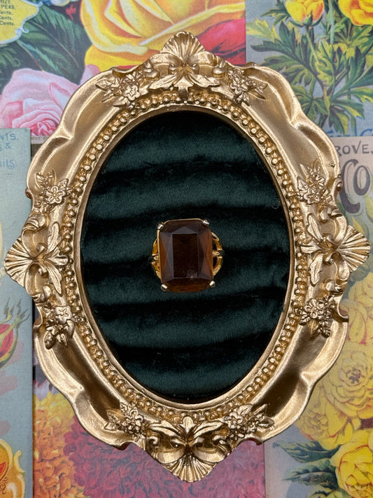 Vintage Gold Tone Adjustable Ring Size 6