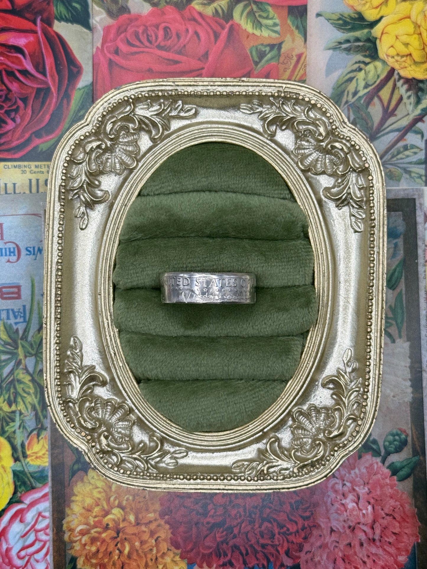 Vintage Sterling Silver Dollar Coin Ring Size 11.5