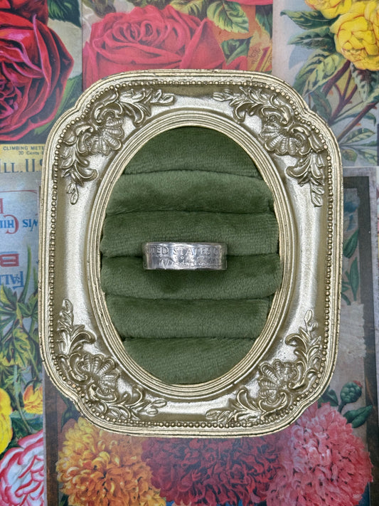Vintage Sterling Silver Dollar Coin Ring Size 11.5
