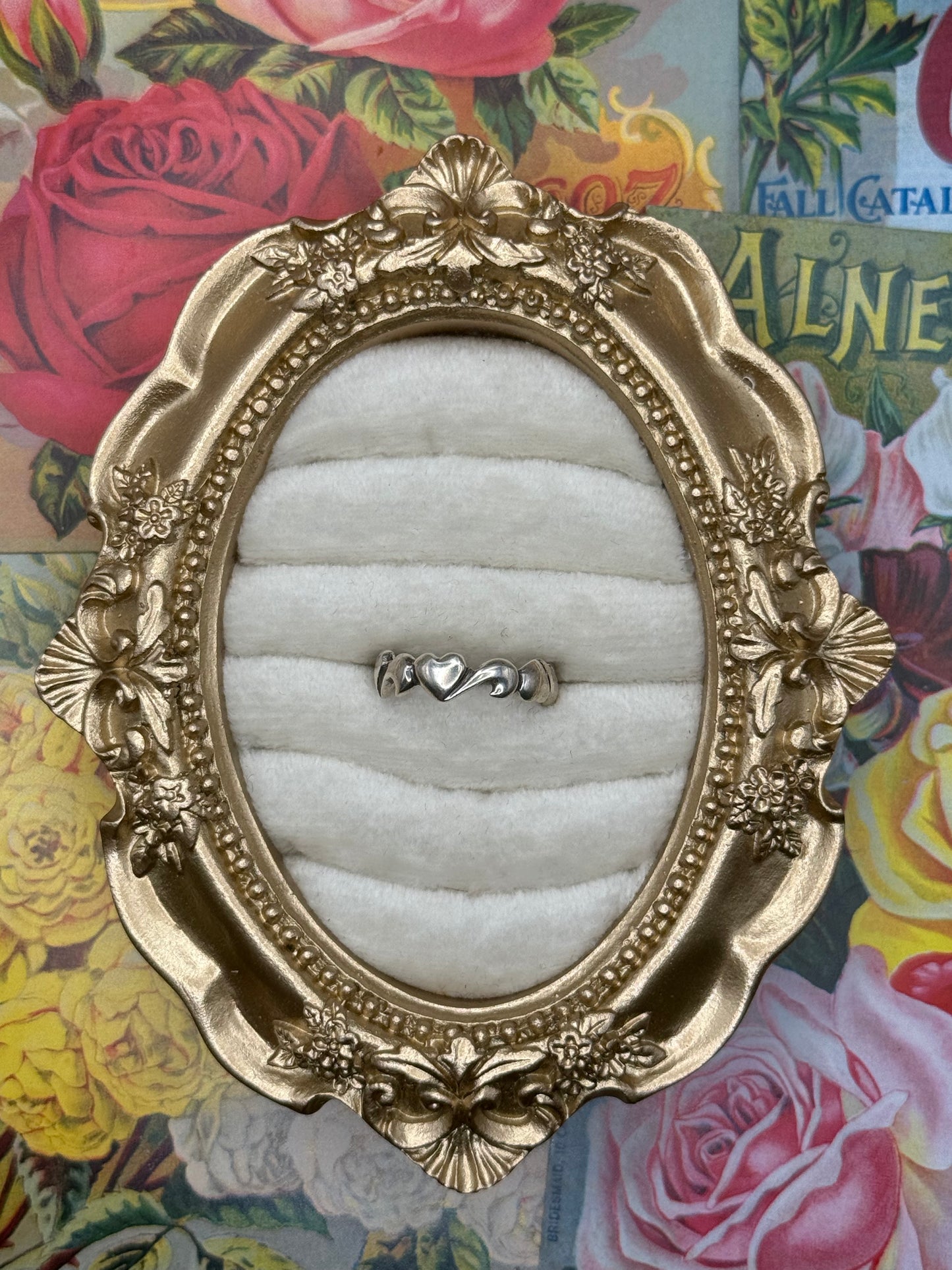 Sterling Silver Heart Stacker Band Ring Size 6.25