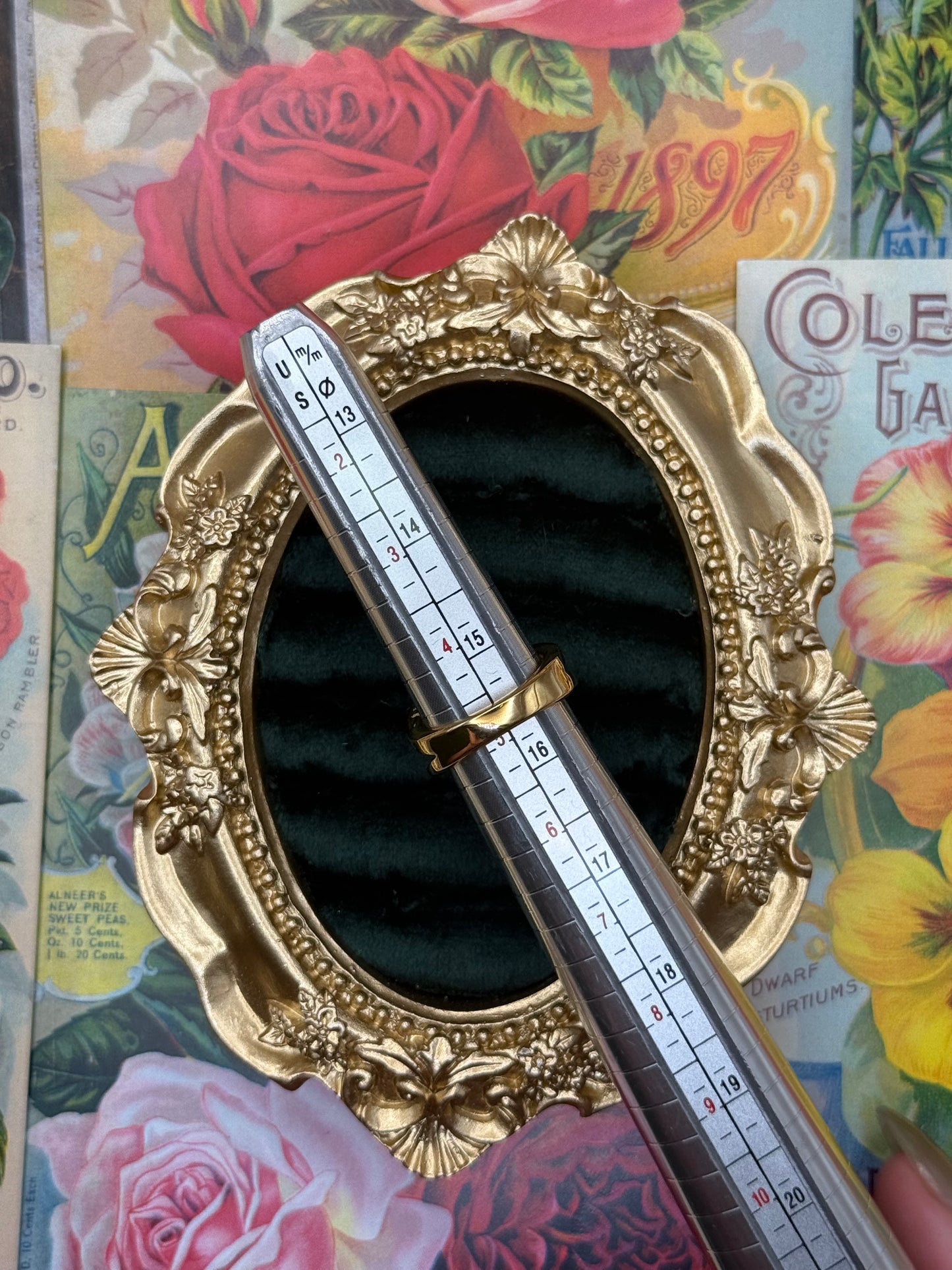 Vintage Gold Tone Old Stock Ring Size 5
