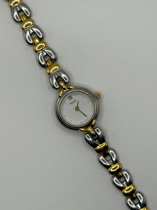 working two tone pulsar by seiko watch