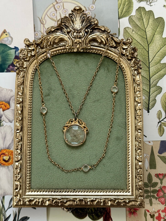 Vintage Gold Tone Layered Cameo Necklace