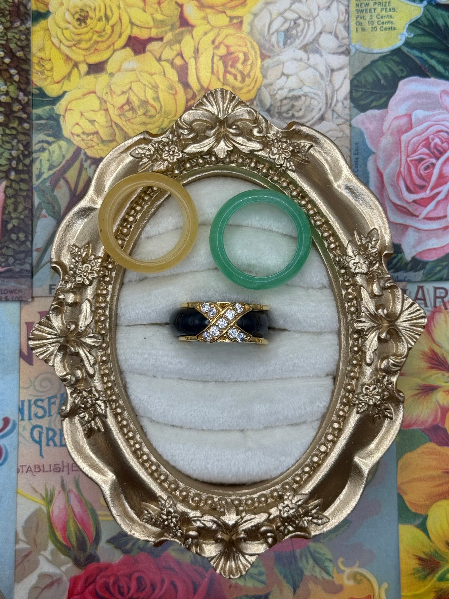 Vintage Gold Tone Interchangeable Ring Size 7