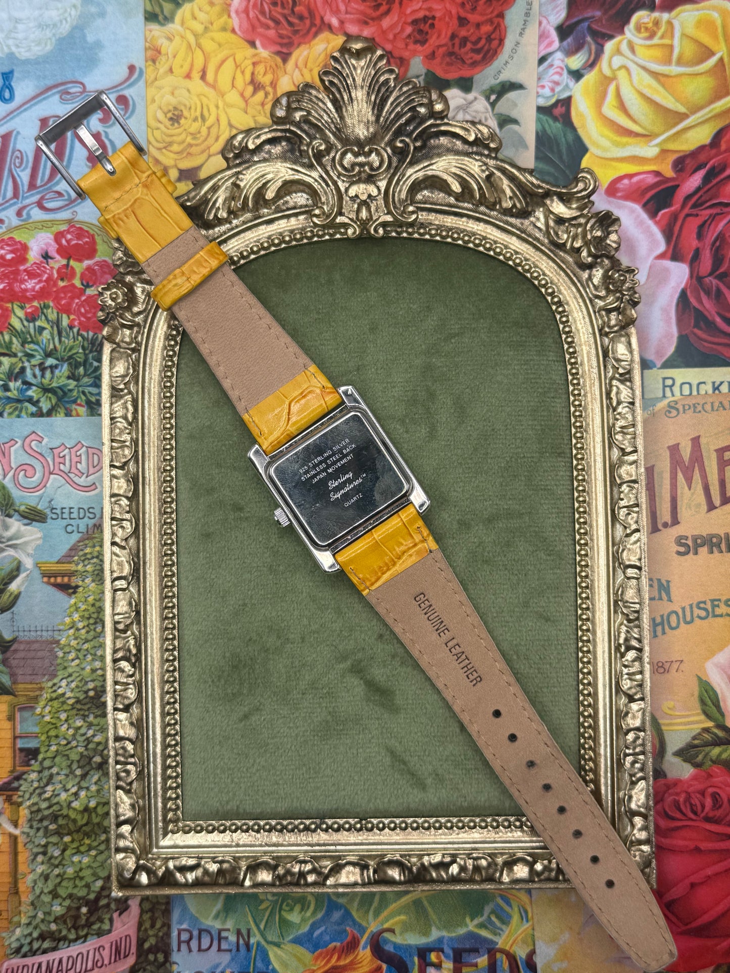 Working Sterling Silver Leather Band Watch