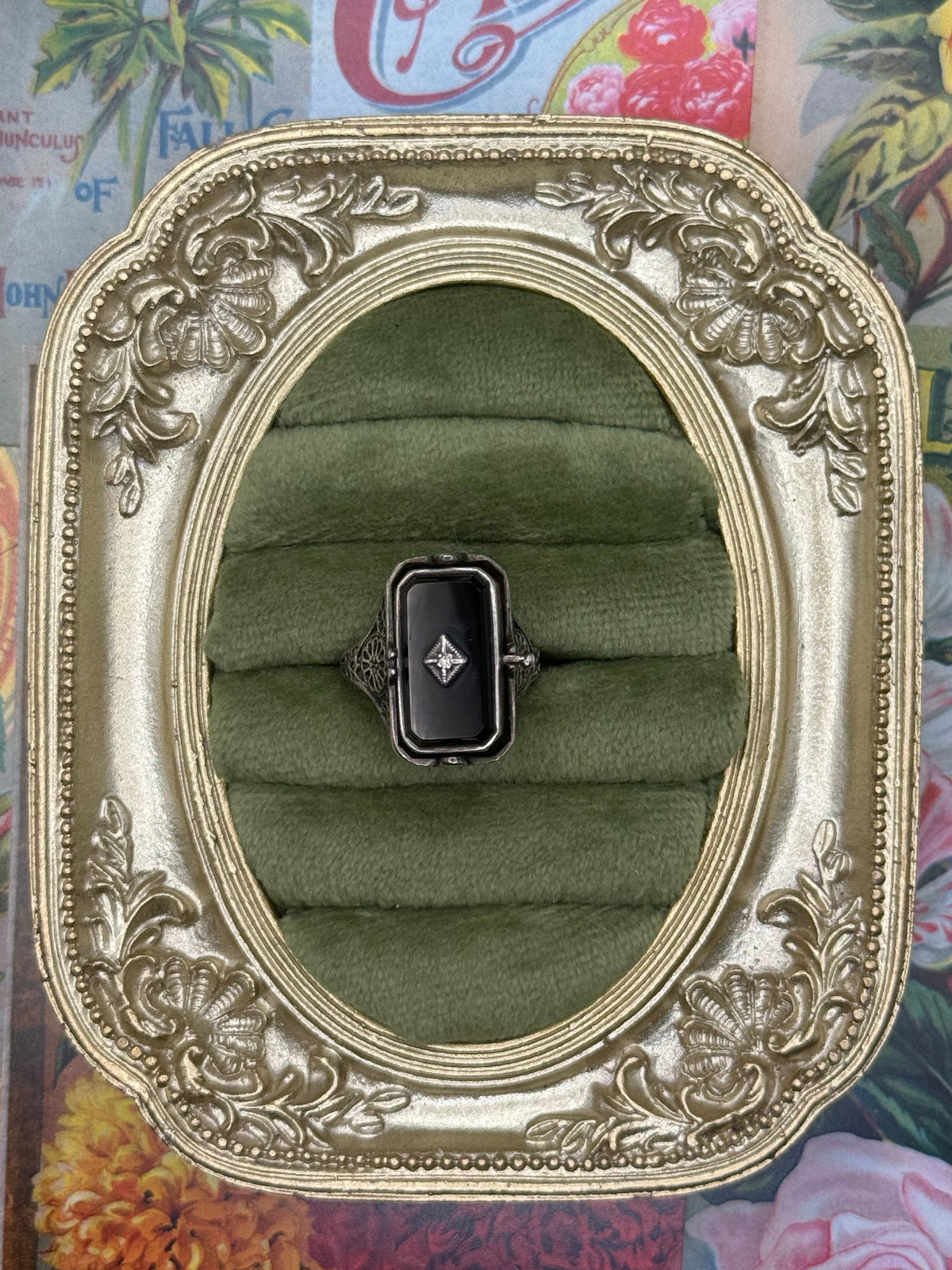 Sterling Silver Reversible Flip Cameo -> Onyx Ring Size 7.25