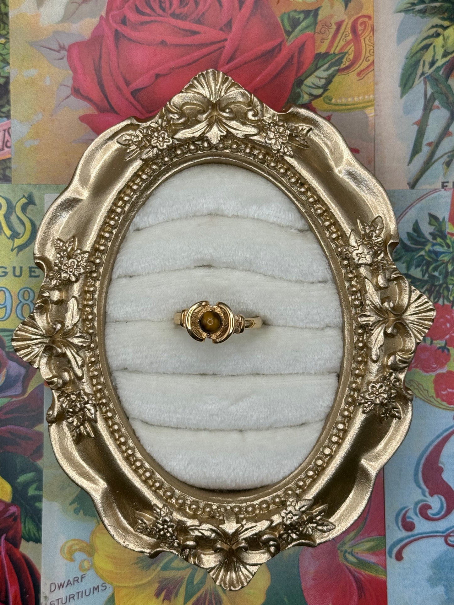 Vintage Gold Tone Adjustable Ring Size 7