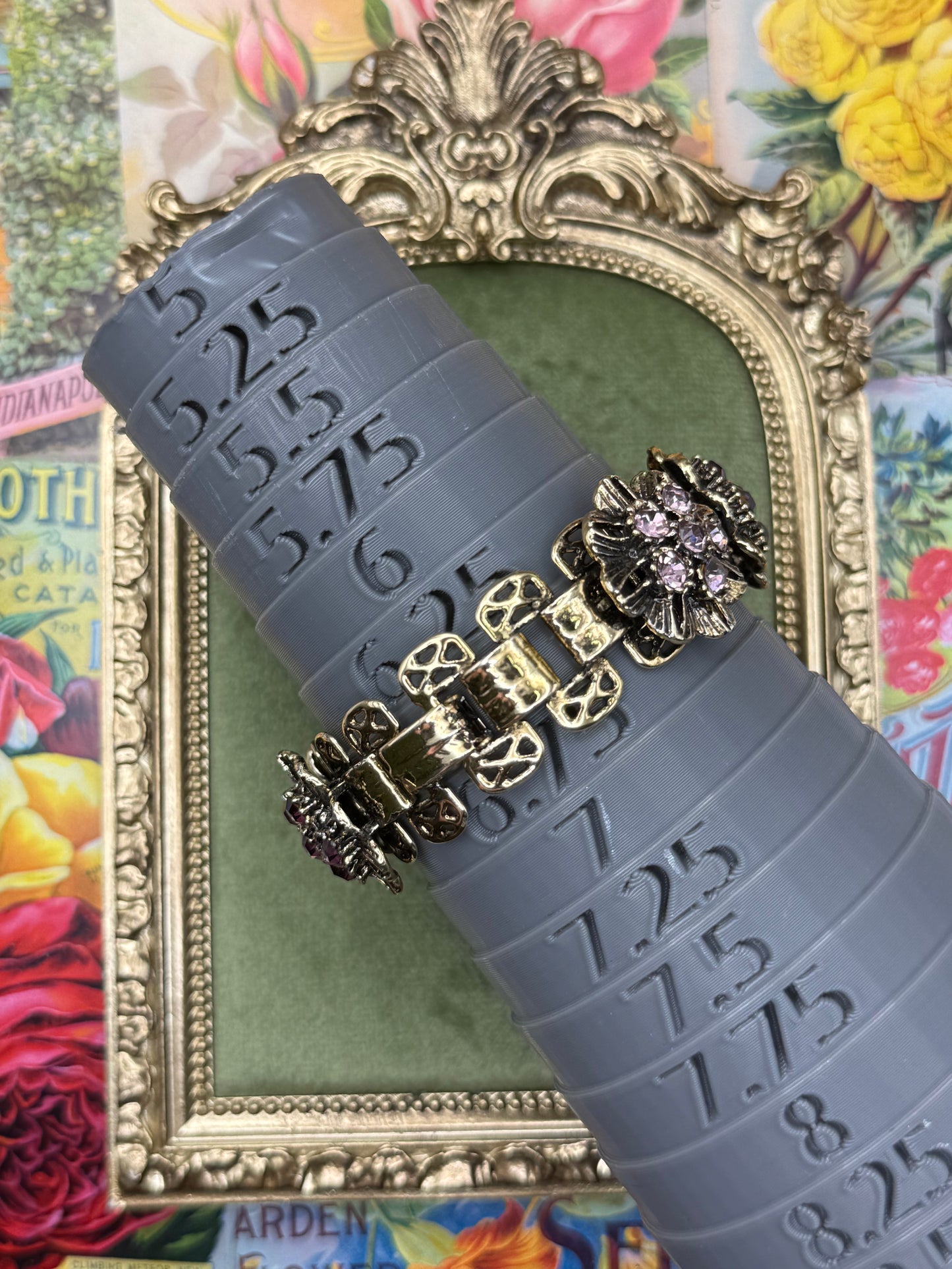 Vintage Gold Tone Florenza (?) Unsigned Bracelet 6.5”