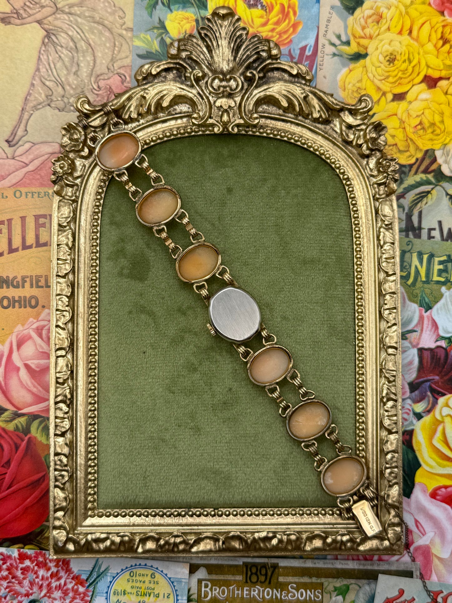 Working Vintage Wind Up Gold Filled Cameo Watch