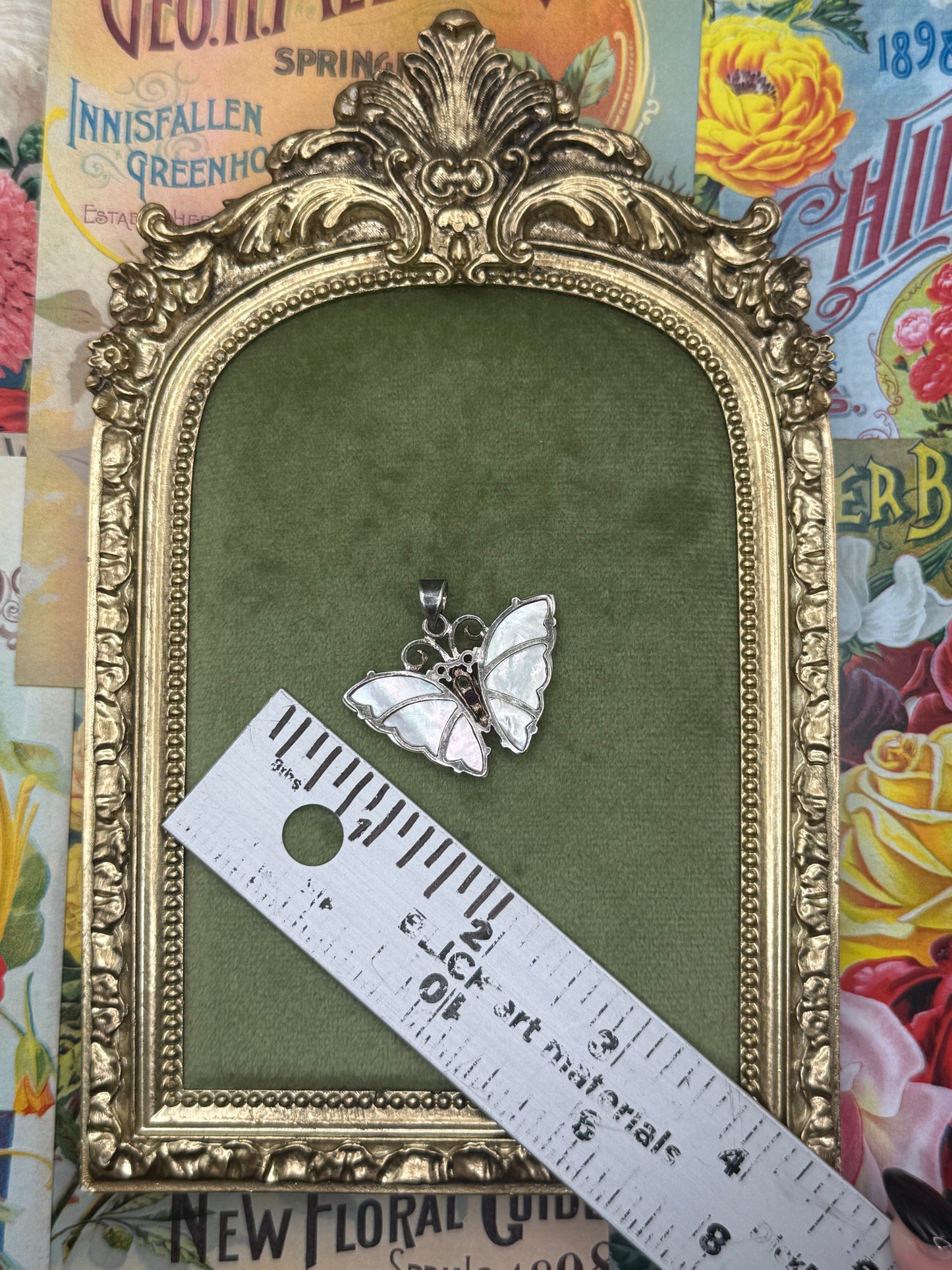 Sterling Silver Mother of Pearl Butterfly Pendant