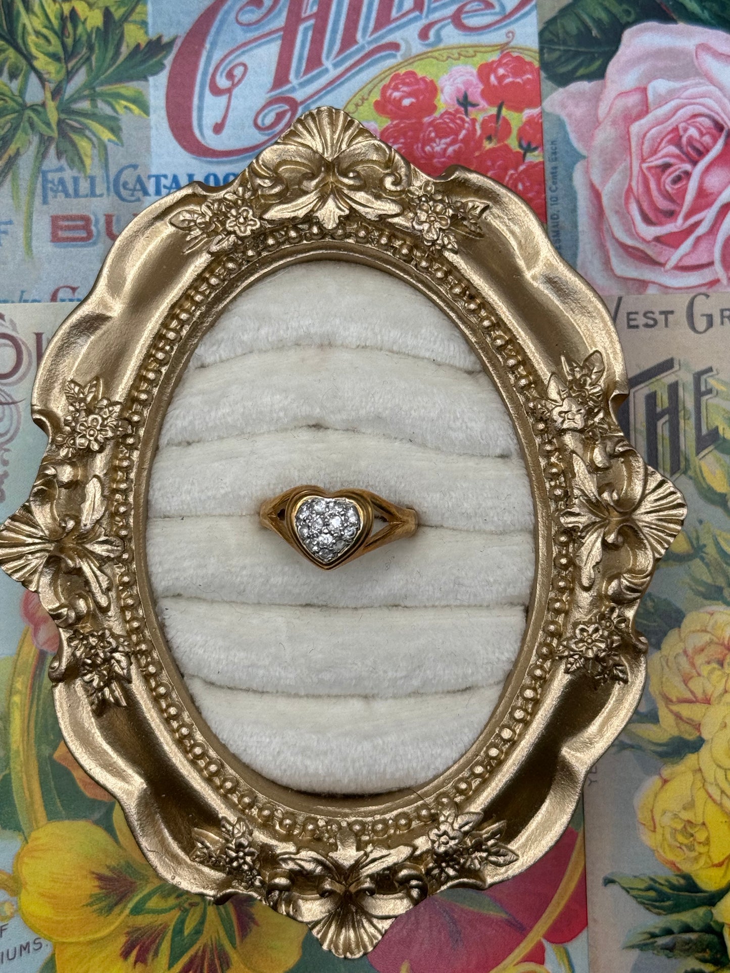 Vintage Gold Tone Pearl Ring Size 9