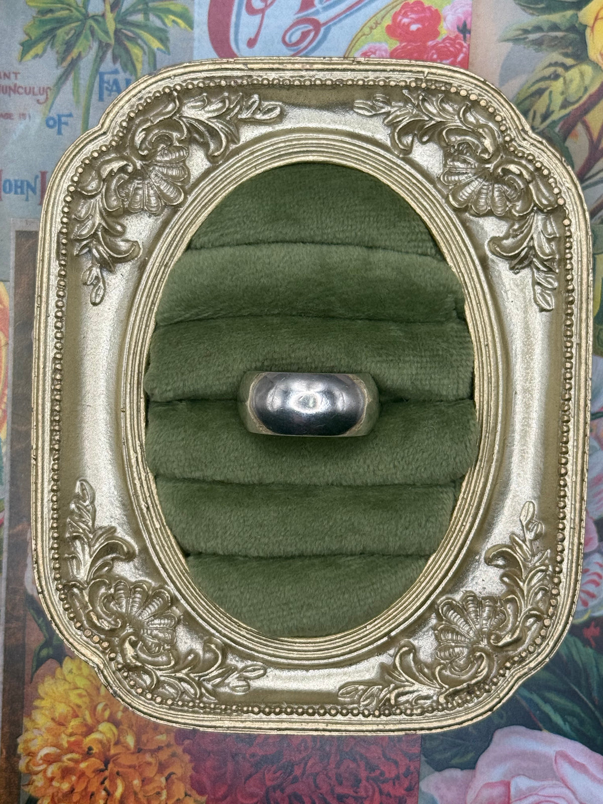 Sterling Silver Puffy Cigar Band Ring Size 7.5
