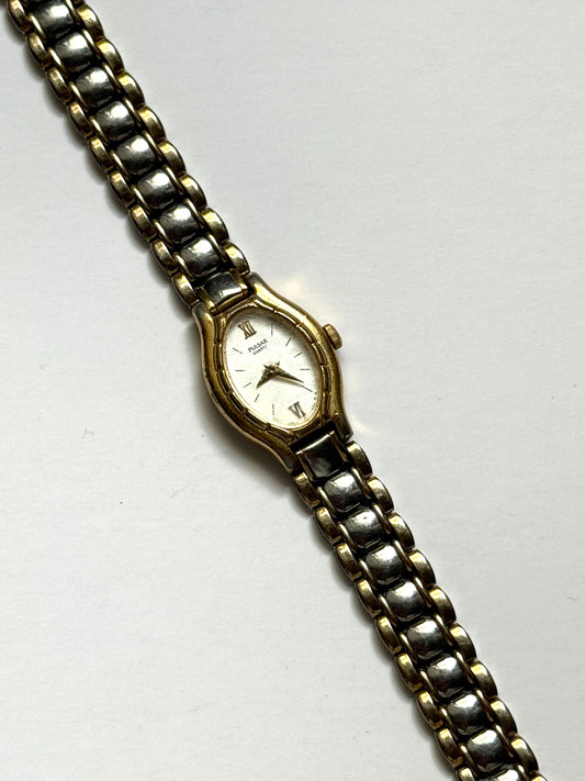 working two tone pulsar by seiko watch