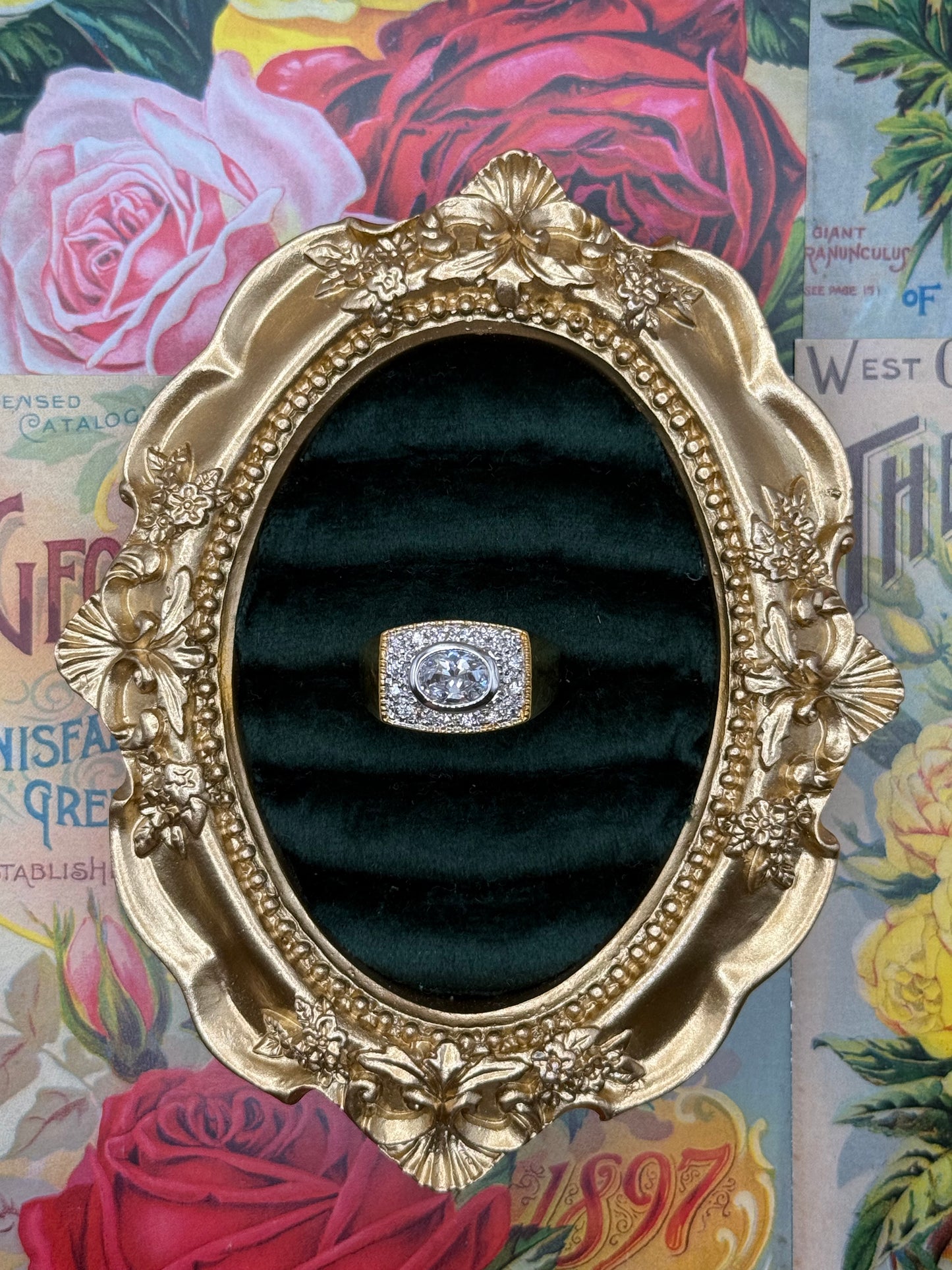 Vintage Gold Tone Old Stock Ring Size 10