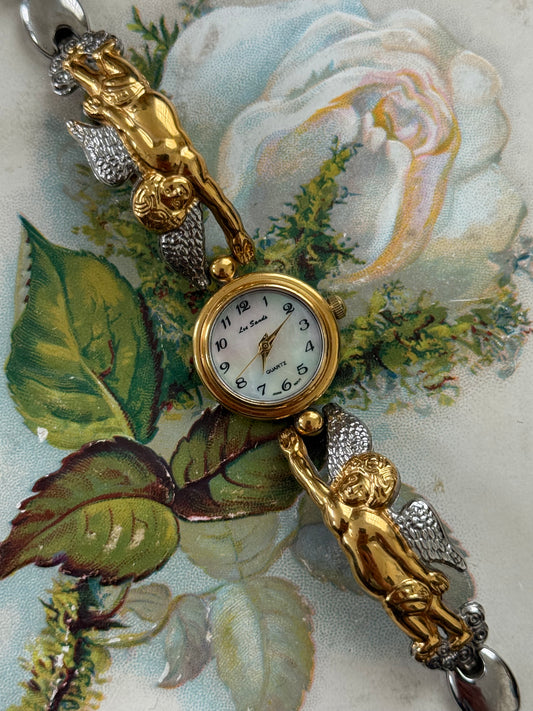 working two tone cherub watch