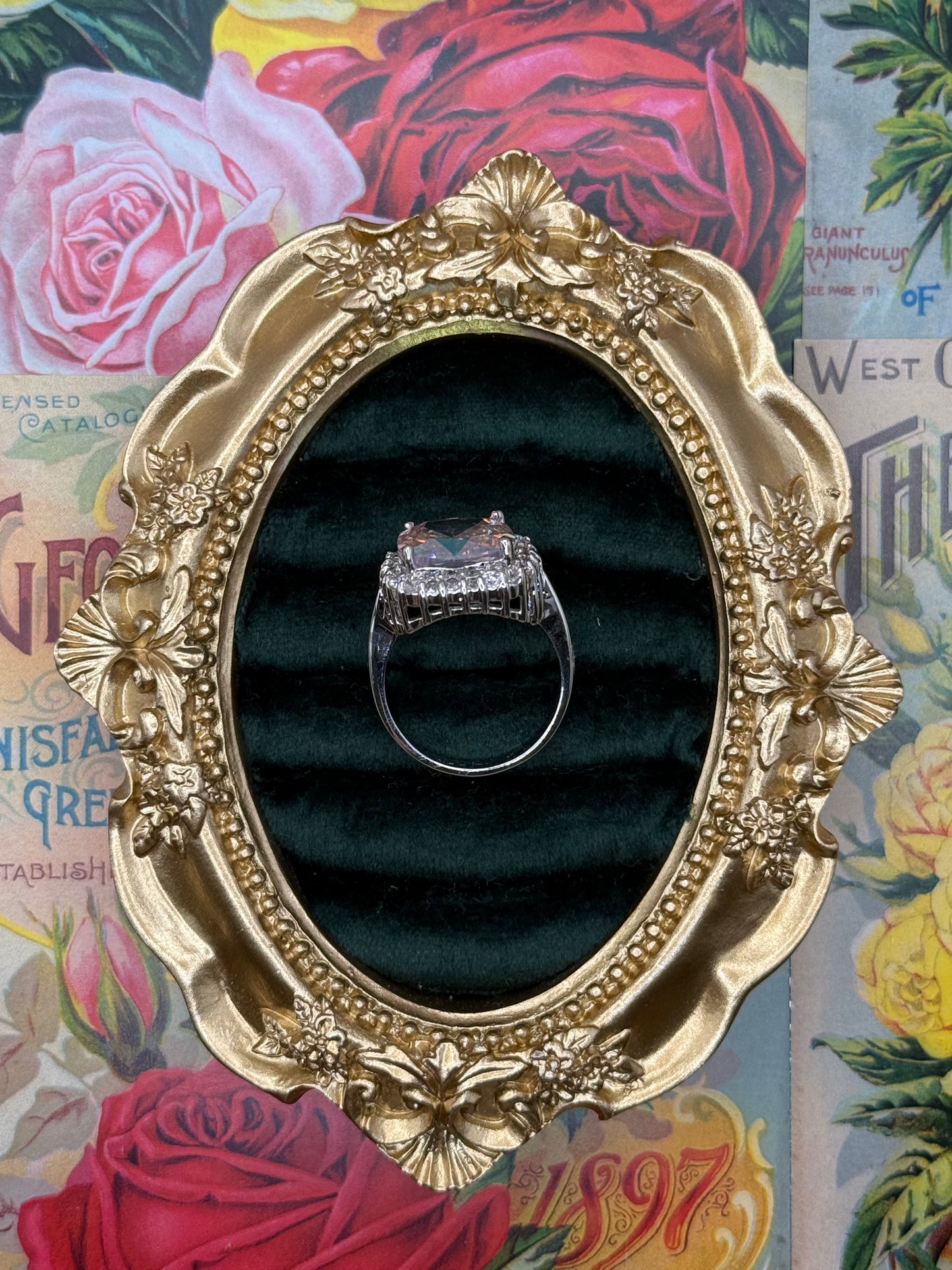 Vintage Silver Tone Old Stock Ring Size 10