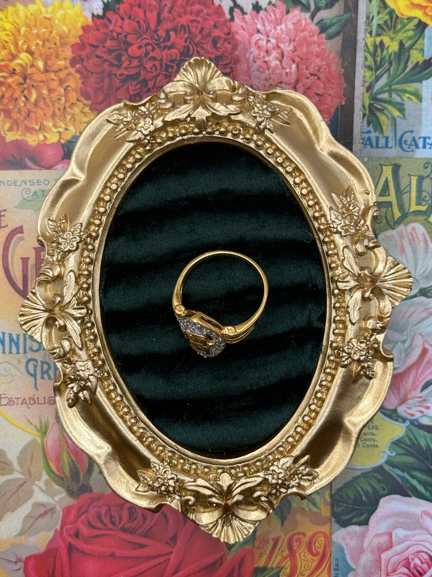 Vintage Gold Tone Old Stock Ring Size 10.25