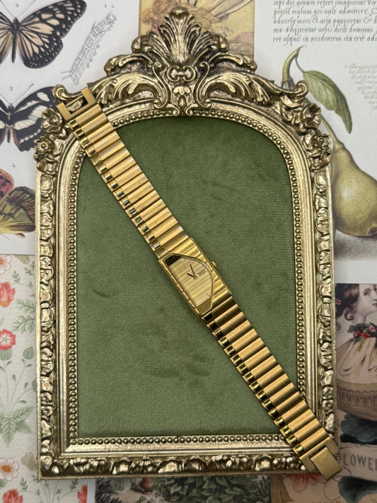 Working Vintage Gold Tone Seiko Half Moon Watch