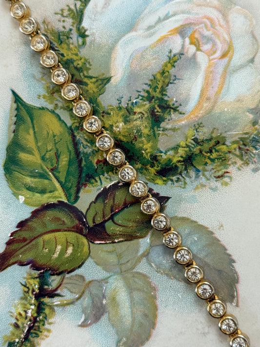 gold tone rhinestoned bracelet