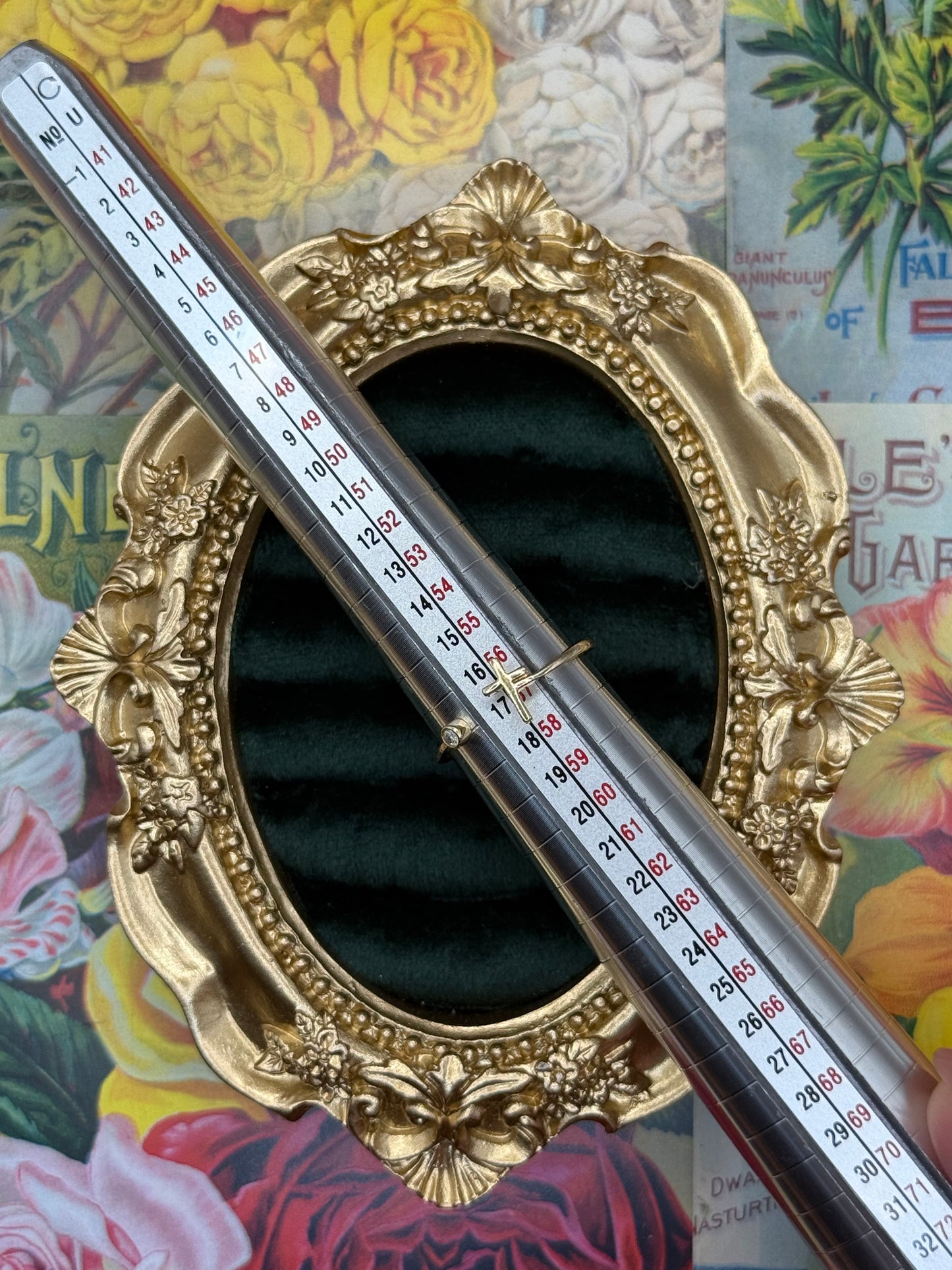 10k Gold Dainty Cross Ring Size 8
