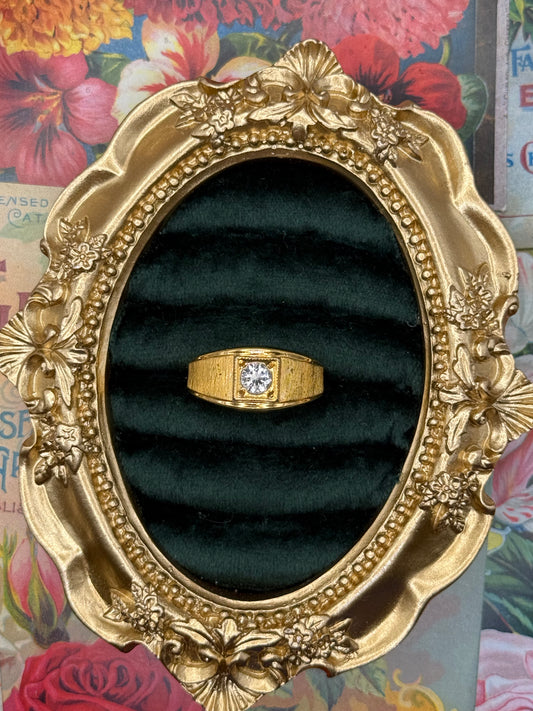 Vintage Gold Tone Chunky Ring Size 10.75