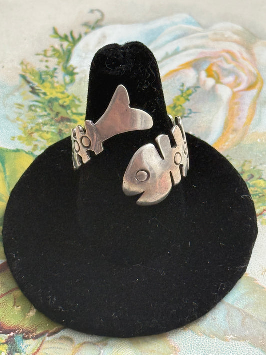 sterling silver size adjustable sardine spoon ring