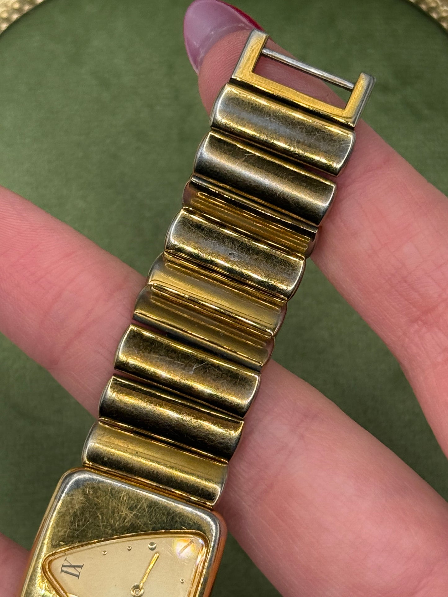 Working Vintage Gold Tone Half Moon Seiko