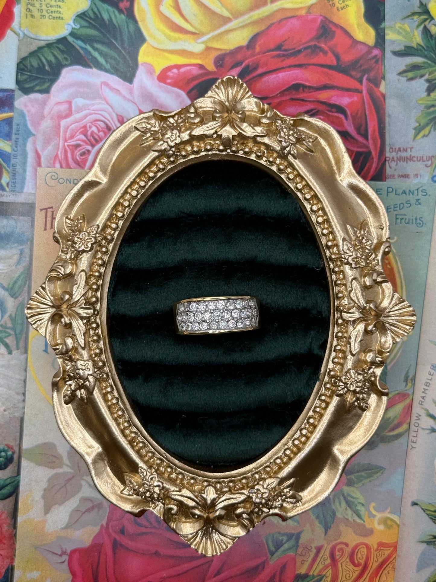 Vintage Gold Tone Thick Ring Size 7.75