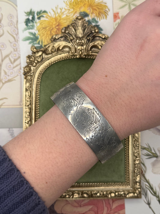 Vintage Silver Tone Cuff Bracelet